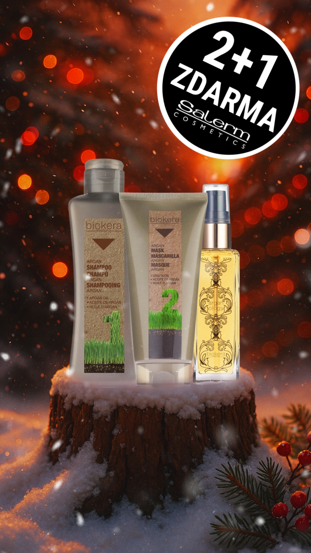 2+1 Zdarma! Biokera Argan kosmetická sada pro krásné vlasy