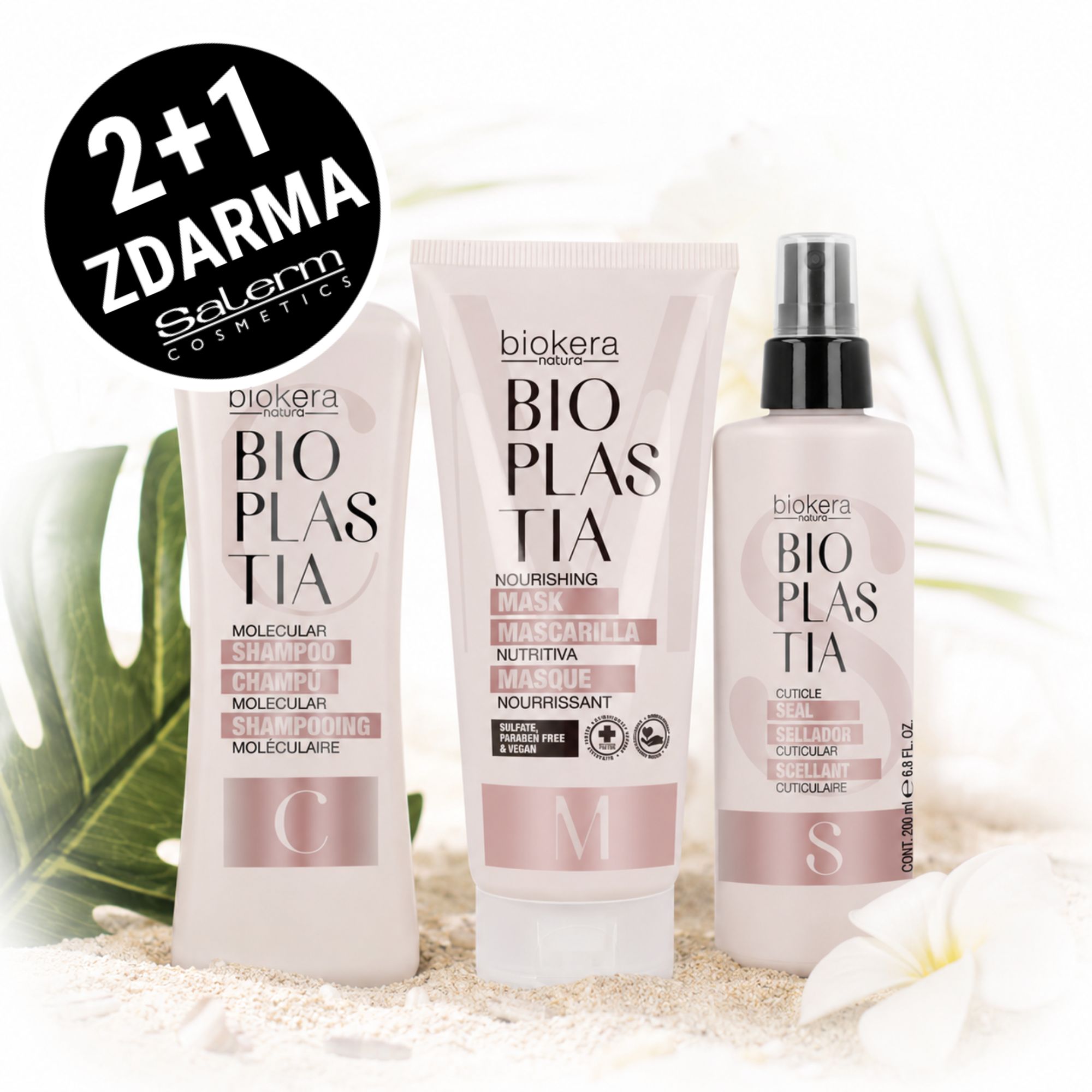 2+1 Zdarma! Salerm Bioplastia kosmetická sada pro krepaté vlasy