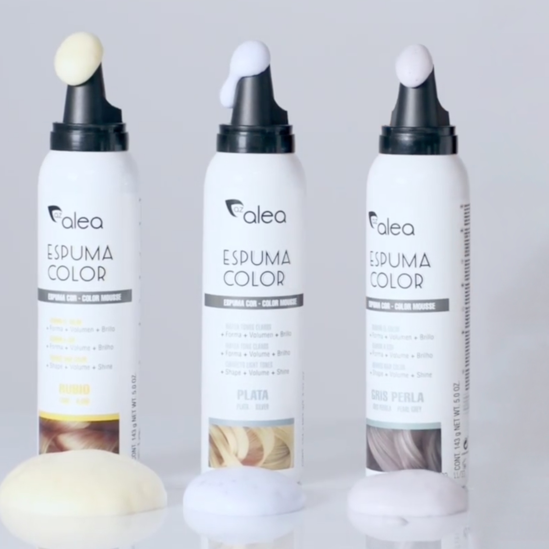 Alea Espuma Color barevná tužící pěna na vlasy ŠEDÁ PERLA 150 ml