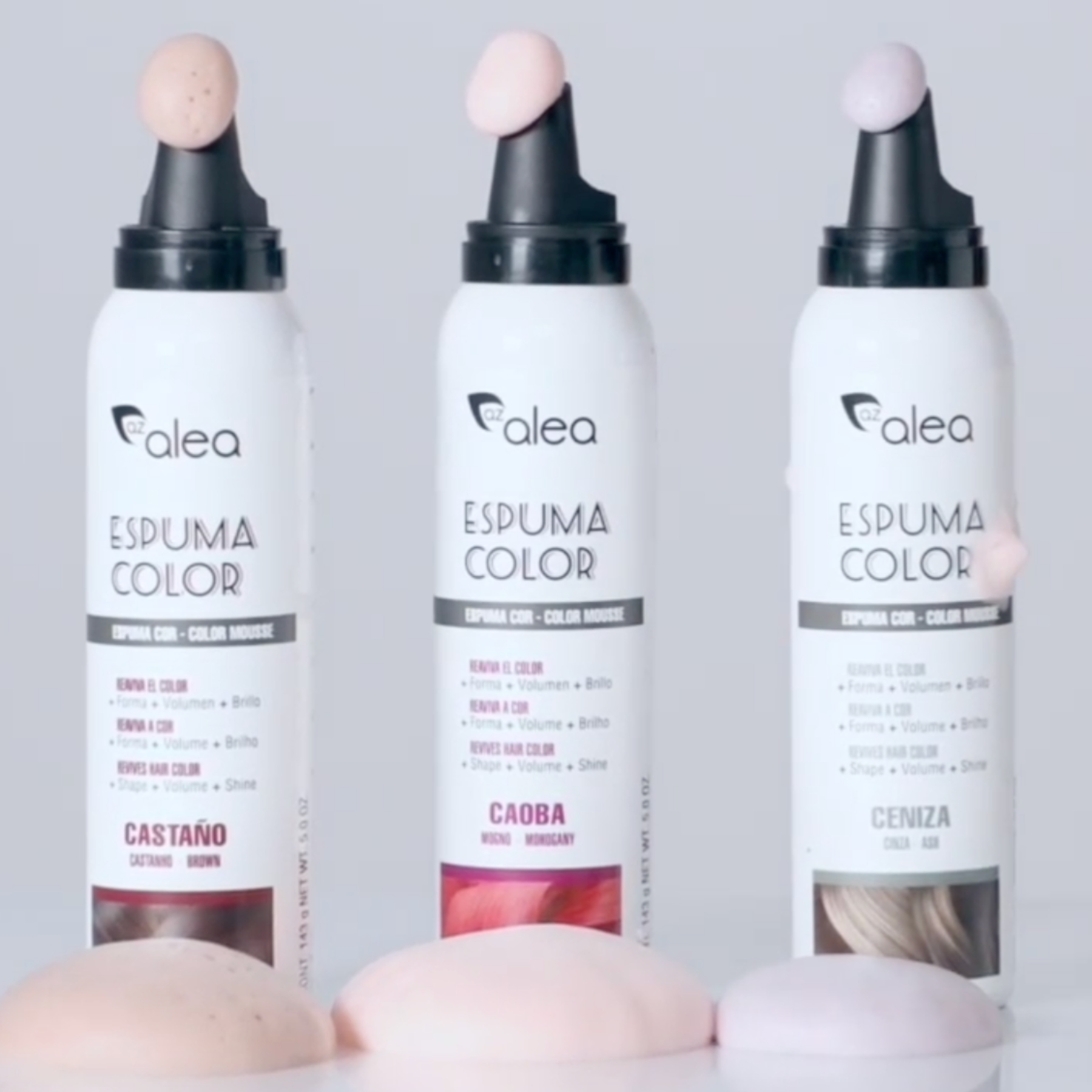 Alea Espuma Color barevná tužící pěna na vlasy POPELAVÁ 150 ml