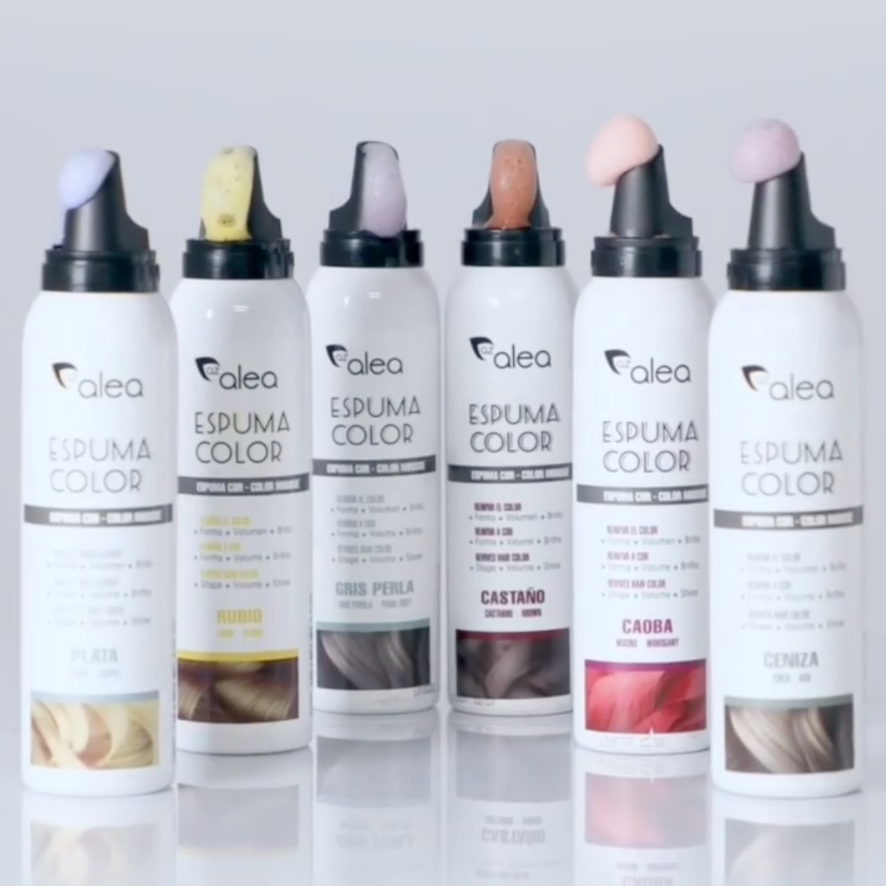 Alea Espuma Color barevná tužící pěna na vlasy STŘÍBRNÁ 150 ml